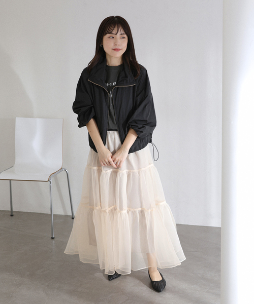 La TOTALITE（ラトータリテ）の「【洗える】オーガンジーティアードスカート（スカート・レディース・ベージュ/ブラック・FREE）」の12枚目の写真
