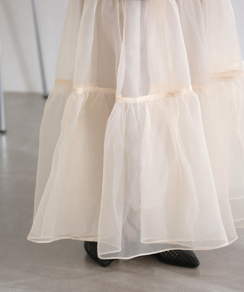 La TOTALITE（ラトータリテ）の「【洗える】オーガンジーティアードスカート（スカート・レディース・ベージュ/ブラック・FREE）」の15枚目の写真