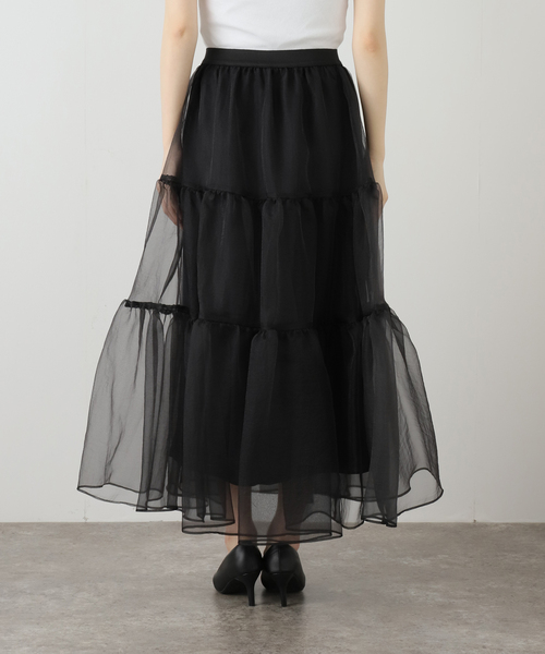La TOTALITE（ラトータリテ）の「【洗える】オーガンジーティアードスカート（スカート・レディース・ベージュ/ブラック・FREE）」の18枚目の写真