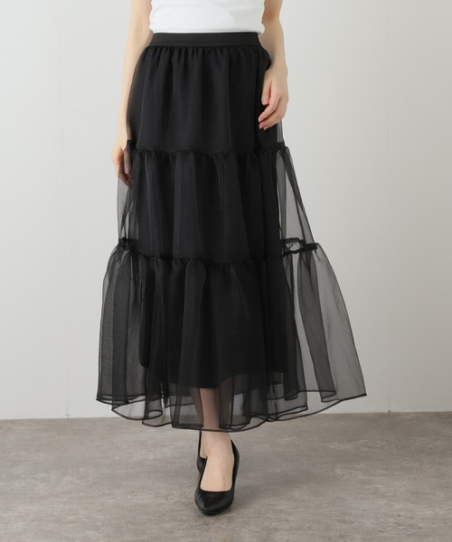 La TOTALITE（ラトータリテ）の「【洗える】オーガンジーティアードスカート（スカート・レディース・ベージュ/ブラック・FREE）」の22枚目の写真