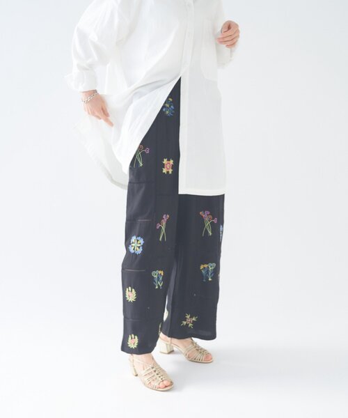 Remind me and forever(リマインドミーアンドフォーエバー)の「【nane】【India series】パッチワーク刺繍パンツ(その他パンツ・レディース・オフホワイト/ブラック・FREE)」の14枚目の写真