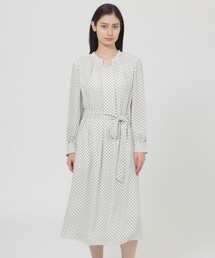 Paul Stuart（ポールスチュアート）の「【ウォッシャブル】格子モノグラムプリント ワンピース（ワンピース）」