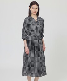 Paul Stuart（ポールスチュアート）の「【ウォッシャブル】格子モノグラムプリント ワンピース（ワンピース）」