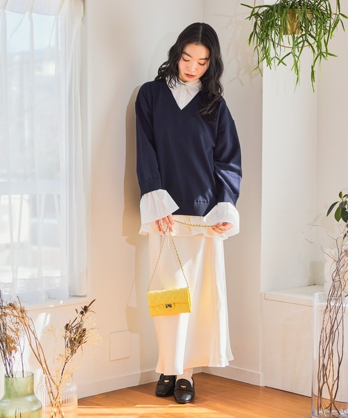 mysty woman(ミスティウーマン)の「アソートサテンナロースカート 661787(スカート・レディース・ブラック系その他/アイボリー/ブラック/ブラウン・FREE)」の6枚目の写真