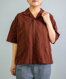 OMNIGOD（オムニゴッド）の「[OMNIGOD womens / オムニゴッド] コットンリネンジャガード ショートスリーブシャツジャケット（シャツ/ブラウス）」