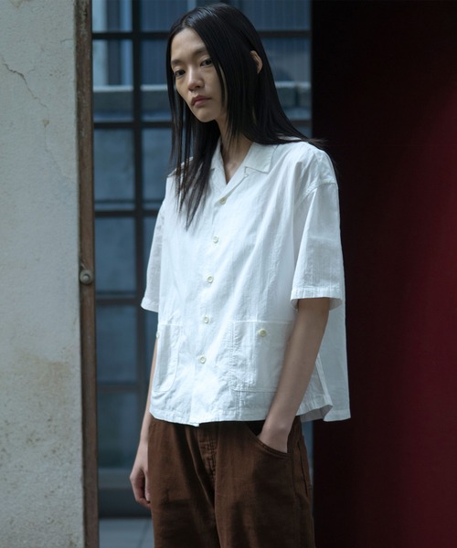 OMNIGOD womens / オムニゴッド] コットンリネンジャガード ショート