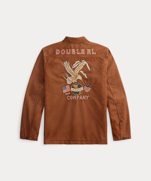 RRL ダブルアールエル/M−43ヘリンボーンツイルオーバーシャツ/Aランク/69【中古】 セール】エンブロイダリー ヘリンボーン ツイル オーバーシャツ