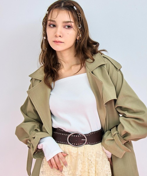 ANAP(アナップ)の「スタッズ太ベルト(ベルト・レディース・ブラウン/ブラック・F)」の6枚目の写真