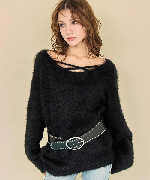 ANAP(アナップ)の「スタッズ太ベルト(ベルト・レディース・ブラウン/ブラック・F)」の3枚目の写真