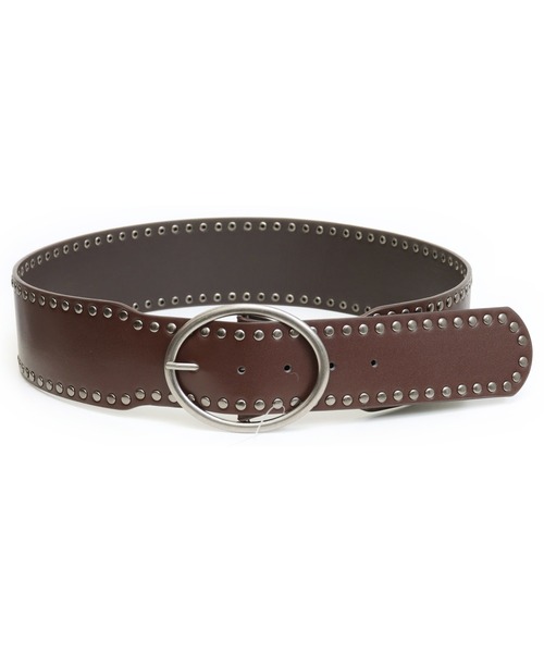 ANAP(アナップ)の「スタッズ太ベルト(ベルト・レディース・ブラウン/ブラック・F)」の9枚目の写真