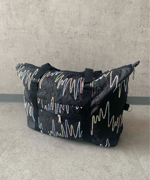 pyornim（ピョルニム）の「【大容量】フクレジャガード ギザギザ刺繍 キャリーオン ボストンバッグ（ボストンバッグ・レディース・ピンク/ブルー/ブラック/ホワイト・F）」の13枚目の写真