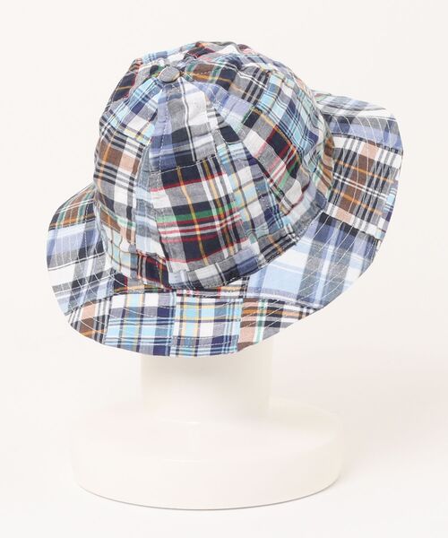 HOUSTON（ヒューストン）の「【HOUSTON】マドラスチェック　パッチワーク　ハット（ハット・メンズ・ブルー/レッド/グリーン・MEDIUM）」の4枚目の写真