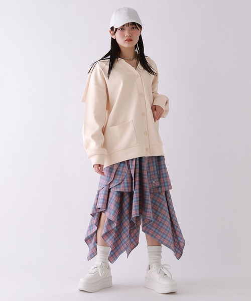 repipi armario（レピピ アルマリオ）の「【2WAY】セーラーリボンカットカーディガン（カーディガン/ボレロ・キッズ・グレー/アイボリー/ネイビー・MEDIUM/LARGE）」の21枚目の写真