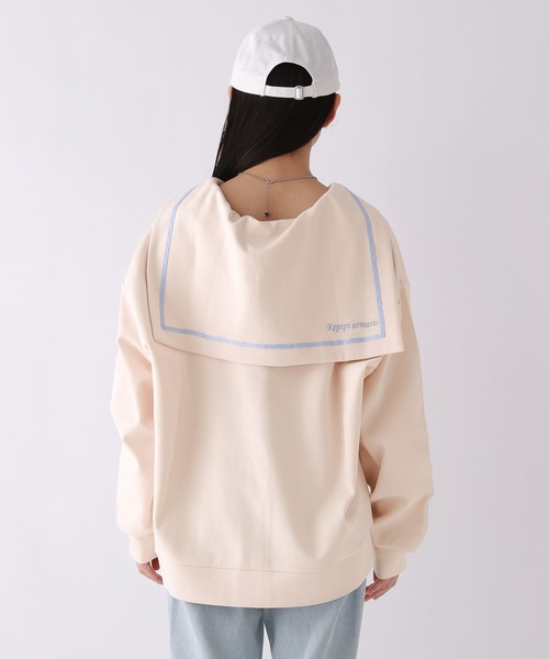 repipi armario（レピピ アルマリオ）の「【2WAY】セーラーリボンカットカーディガン（カーディガン/ボレロ・キッズ・グレー/アイボリー/ネイビー・MEDIUM/LARGE）」の8枚目の写真