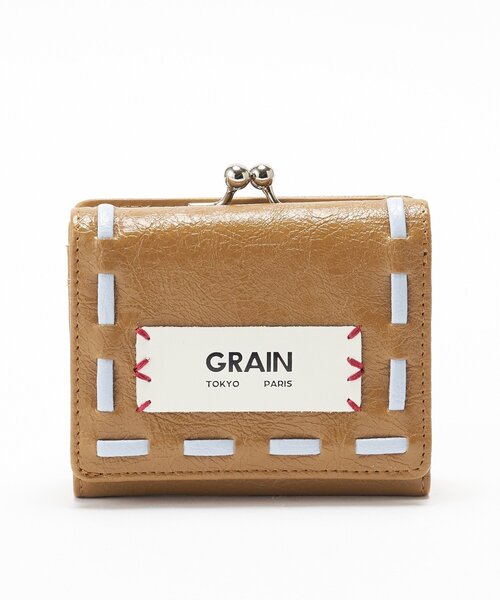 GRAIN（グレイン）の「【GRAIN/グレイン】ヴィンテージステッチ三つ折りがま口ウォレット（財布・レディース・ホワイト/ネイビー/カーキ/ブラック/ピンク/ブラウン・FREE）」の10枚目の写真