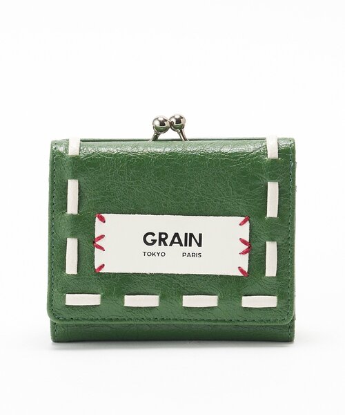 GRAIN（グレイン）の「【GRAIN/グレイン】ヴィンテージステッチ三つ折りがま口ウォレット（財布・レディース・ホワイト/ネイビー/カーキ/ブラック/ピンク/ブラウン・FREE）」の11枚目の写真