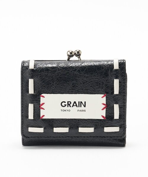 GRAIN（グレイン）の「【GRAIN/グレイン】ヴィンテージステッチ三つ折りがま口ウォレット（財布・レディース・ホワイト/ネイビー/カーキ/ブラック/ピンク/ブラウン・FREE）」の12枚目の写真