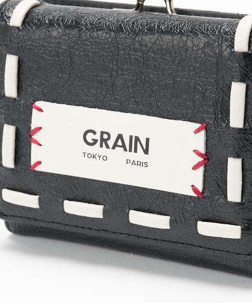 GRAIN（グレイン）の「【GRAIN/グレイン】ヴィンテージステッチ三つ折りがま口ウォレット（財布・レディース・ホワイト/ネイビー/カーキ/ブラック/ピンク/ブラウン・FREE）」の18枚目の写真