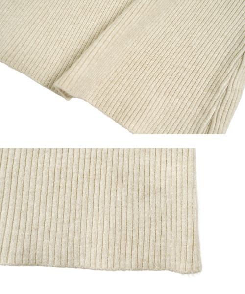 KOBE LETTUCE（コウベレタス）の「レースオフショルリブニット（ニット/セーター・レディース・ベージュ/サックスブルー/チャコール/アイボリー・M）」の20枚目の写真