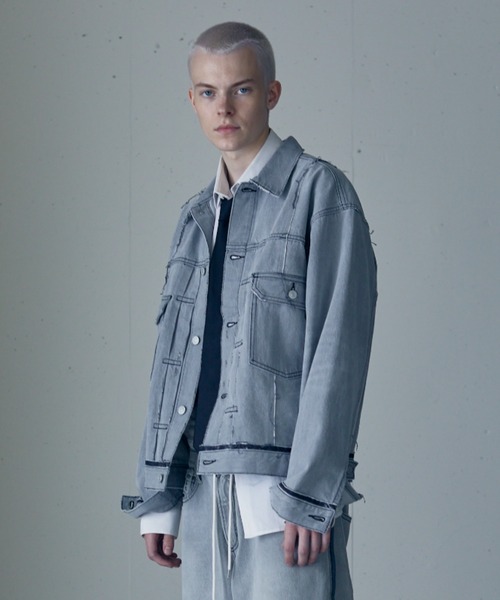 Iroquois（イロコイ）の「CENTER SEAM JKT（ブルゾン・メンズ・サックスブルー/ライトグレー/ライトインディゴブルー/ダークブラック/ライトブラック/ダークインディゴブルー・4/3/5/2）」の4枚目の写真