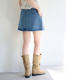 Kastane | 【SETUP対応】フラップデニムミニスカート(デニムスカート)