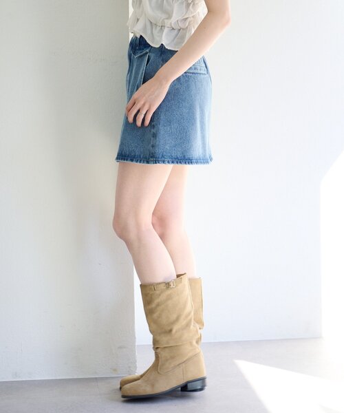 Kastane（カスタネ）の「【SETUP対応】フラップデニムミニスカート（デニムスカート・レディース・アイボリー/ブルー・FREE）」の5枚目の写真