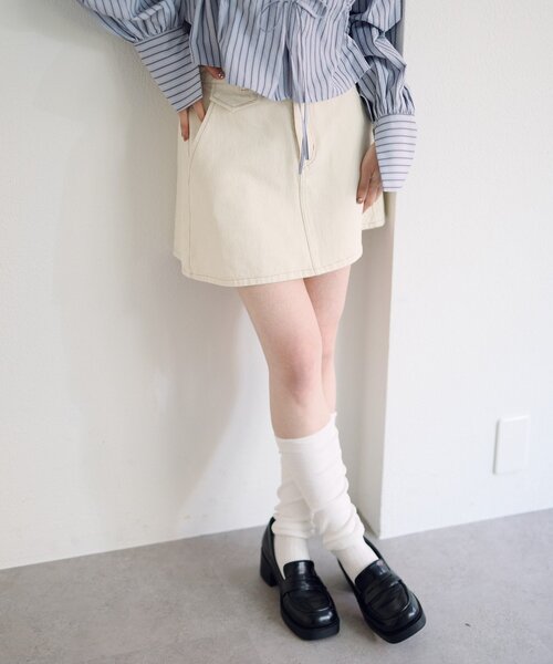 Kastane（カスタネ）の「【SETUP対応】フラップデニムミニスカート（デニムスカート・レディース・アイボリー/ブルー・FREE）」の11枚目の写真