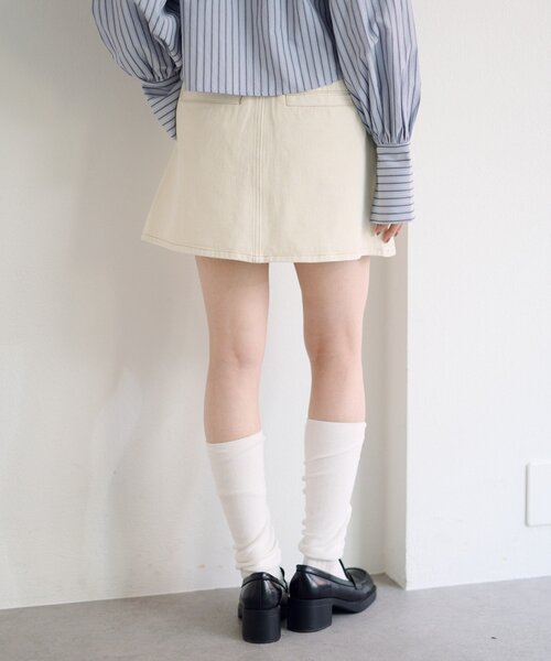 Kastane（カスタネ）の「【SETUP対応】フラップデニムミニスカート（デニムスカート・レディース・アイボリー/ブルー・FREE）」の15枚目の写真