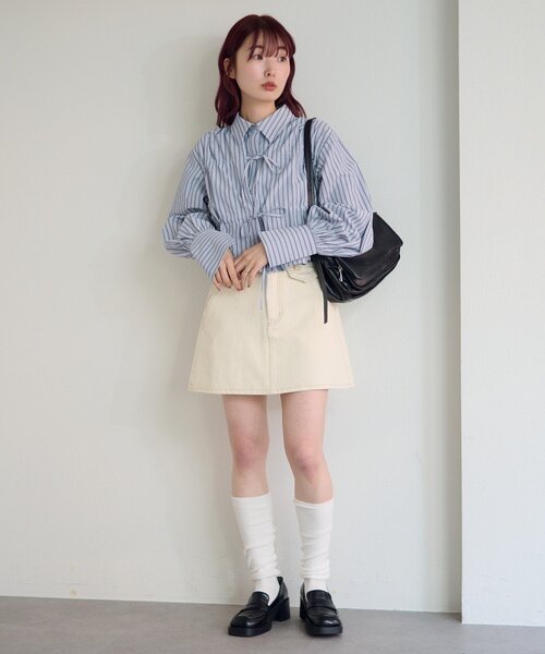 Kastane（カスタネ）の「【SETUP対応】フラップデニムミニスカート（デニムスカート・レディース・アイボリー/ブルー・FREE）」の14枚目の写真