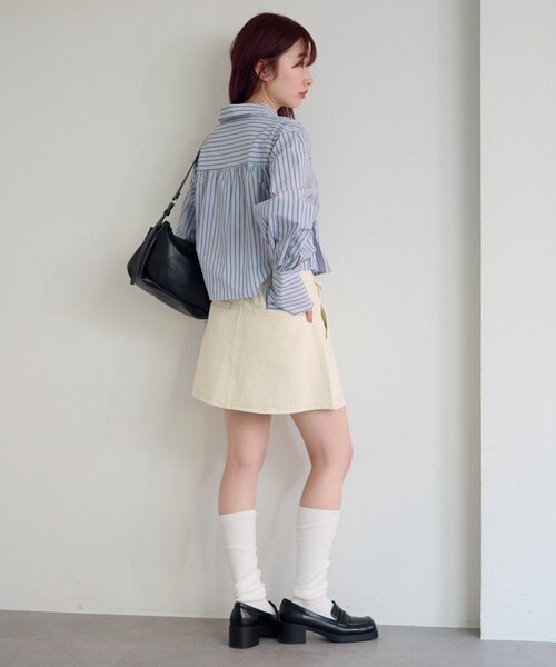 Kastane（カスタネ）の「【SETUP対応】フラップデニムミニスカート（デニムスカート・レディース・アイボリー/ブルー・FREE）」の13枚目の写真