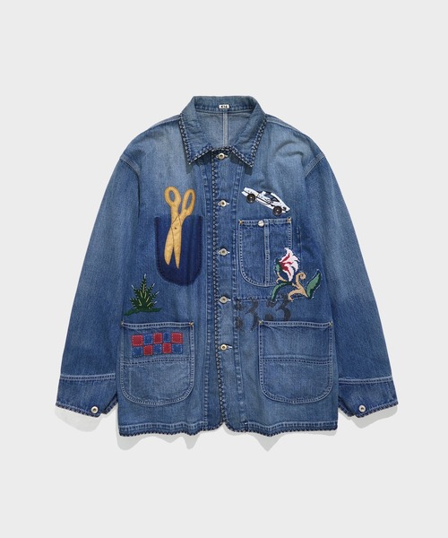【KHOKI / コッキ】Hand-Embroidered Denim Coverall