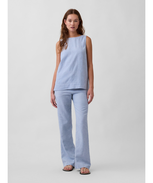 GAP(ギャップ)の「ローライズ リネンブレンド フレアパンツ(その他パンツ・レディース・ブルー/ナチュラル・0/00/000/10/8/6/4/2)」の3枚目の写真