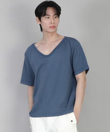SAINTCREW（セントクルー）の「無地BIG Vネック半袖Tシャツ BIGV-883 エジプシャンブルー（Tシャツ/カットソー）」