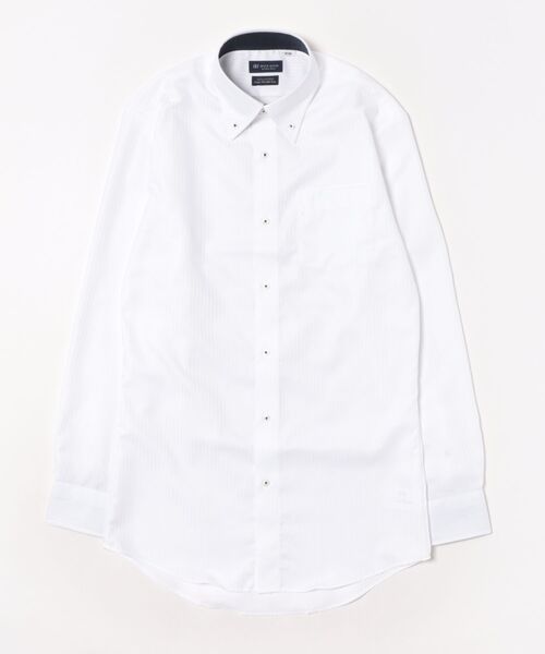 TOKYO SHIRTS(トウキョウシャツ)の「【超形態安定】 形態安定ノンアイロン ボタンダウン 長袖ビジネスワイシャツ(大きいサイズ・長いサイズ)(ビジネスシャツ・メンズ・ホワイト・首回り39cm-裄丈88cm/首回り41cm-裄丈90cm/首回り42cm-裄丈90cm/首回り43cm-裄丈90cm/首回り45cm-裄丈82cm/首回り45cm-裄丈86cm/首回り45cm-裄丈90cm/首回り47cm-裄丈86cm/首回り47cm-裄丈90cm)」の6枚目の写真