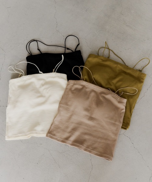 OLUN(オルン)の「multi-way strap cup camisole/マルチウェイストラップカップキャミ(キャミソール・レディース・アイボリー/グリーン/グレイッシュベージュ/ブラック・FREE)」の22枚目の写真