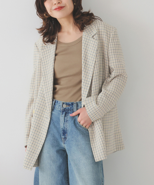 Spick & Span（スピックアンドスパン）の「リネンライクロングジャケット（テーラードジャケット・レディース・その他2/ベージュ・36/38）」の2枚目の写真