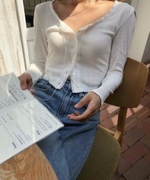 針抜きレース付きショートT