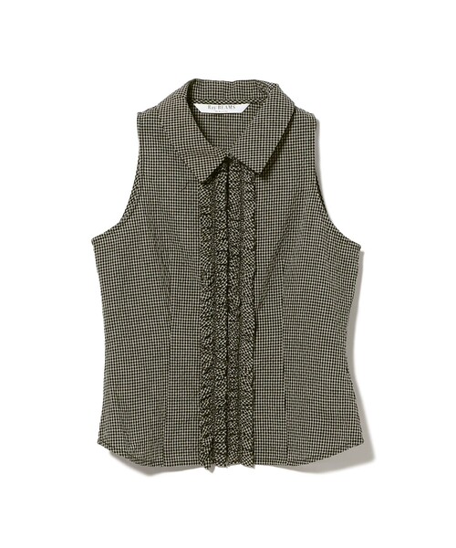 Ray BEAMS(レイビームス)の「サッカー チェック フリル ノースリーブ(シャツ/ブラウス・レディース・ブラック/グリーン・ONE SIZE)」の20枚目の写真