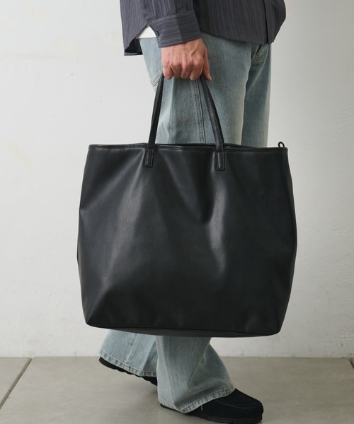 COLONY 2139（コロニートゥーワンスリーナイン）の「2WAYラージレザートートバッグ（トートバッグ・メンズ・ブラック/ブラウン・FREE）」の5枚目の写真