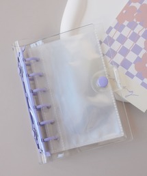 ammy.（エイミードット）の「【 ammy. / エイミードット 】 クリア 6穴 バインダー / シール帳 ( A7サイズ / リフィル10枚付き / チャーム取り付け可能 )（ステッカー/テープ）」