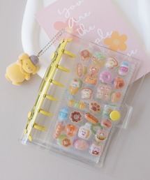 ammy.（エイミードット）の「【 ammy. / エイミードット 】 クリア 6穴 バインダー / シール帳 ( A7サイズ / リフィル10枚付き / チャーム取り付け可能 )（ステッカー/テープ）」