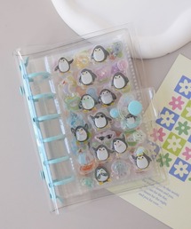 ammy.（エイミードット）の「【 ammy. / エイミードット 】 クリア 6穴 バインダー / シール帳 ( A7サイズ / リフィル10枚付き / チャーム取り付け可能 )（ステッカー/テープ）」