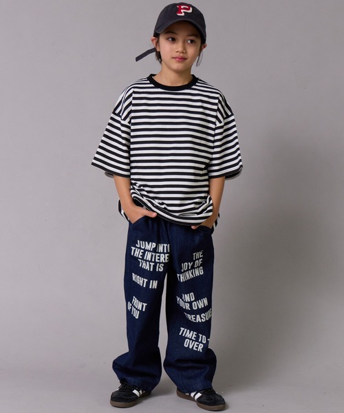 PAIRMANON STREET(ペアマノンストリート)の「【綿100%】総柄プリント オーバーサイズ 半袖 Tシャツ【PAIRMANON STREET】(Tシャツ/カットソー・キッズ・イエロー/ブラック/ブラック系その他2/オフホワイト/ブラック系その他・90/100/120/160/110/130/140/150)」の15枚目の写真