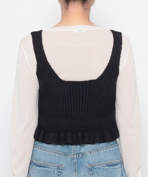 LOWRYS FARM(ローリーズファーム)の「ニットフリルビスチェ 657817(ニット/セーター・レディース・アイボリー/ブラック/ベージュ・FREE)」の14枚目の写真