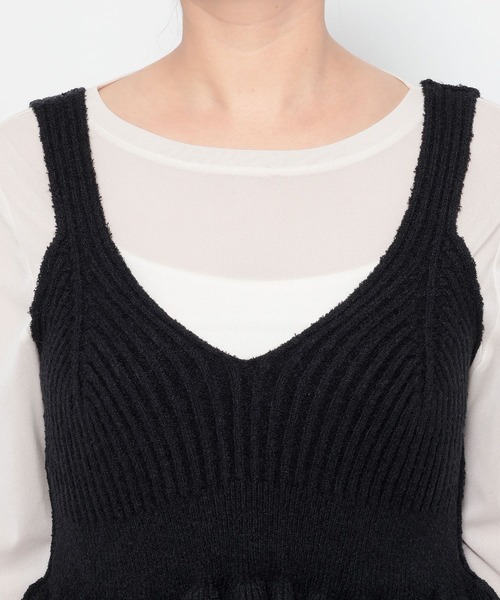 LOWRYS FARM(ローリーズファーム)の「ニットフリルビスチェ 657817(ニット/セーター・レディース・アイボリー/ブラック/ベージュ・FREE)」の16枚目の写真