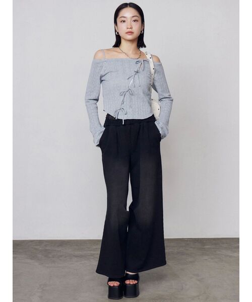 EMODA（エモダ）の「レイヤードロゴスウェットパンツ（スウェットパンツ・レディース・グレー/ブラック/ネイビー・MEDIUM/SMALL）」の22枚目の写真