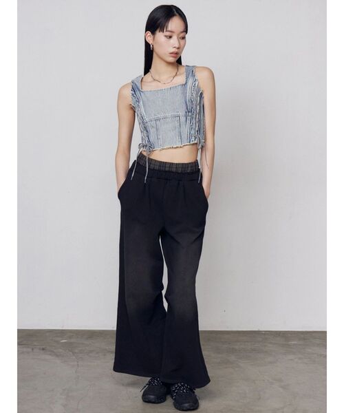 EMODA(エモダ)の「レイヤードロゴスウェットパンツ(スウェットパンツ・レディース・グレー/ブラック/ネイビー・MEDIUM/SMALL)」の20枚目の写真