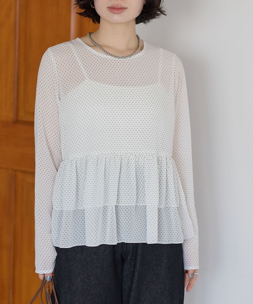 r.（アールドット）の「シアードット　ティアードブラウス（シャツ/ブラウス・レディース・ホワイト/ブラック/アイボリー・FREE）」の6枚目の写真