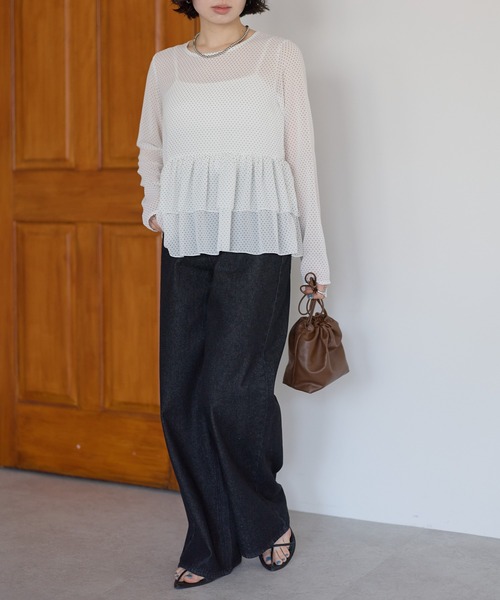 r.（アールドット）の「シアードット　ティアードブラウス（シャツ/ブラウス・レディース・ホワイト/ブラック/アイボリー・FREE）」の12枚目の写真