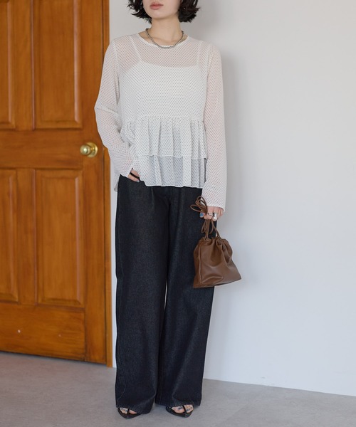 r.（アールドット）の「シアードット　ティアードブラウス（シャツ/ブラウス・レディース・ホワイト/ブラック/アイボリー・FREE）」の13枚目の写真